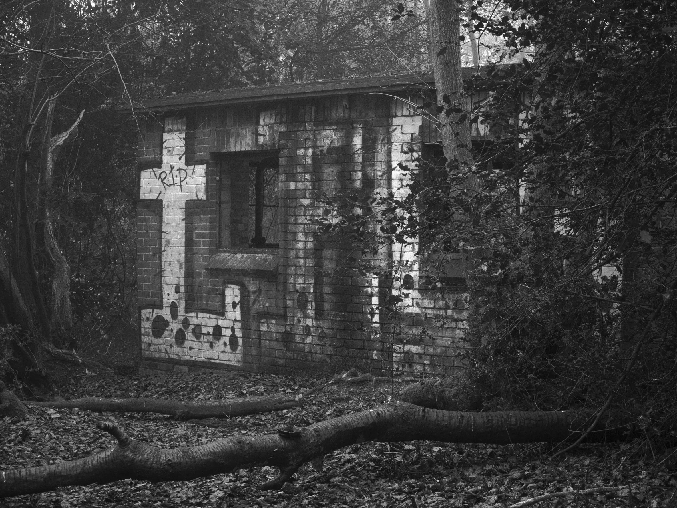 Old pump house in Hodgemoor Wood