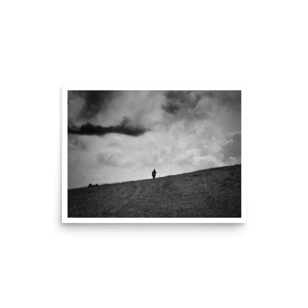 South Downs — The Ridge Silhouette, East Sussex – B&W Art Print