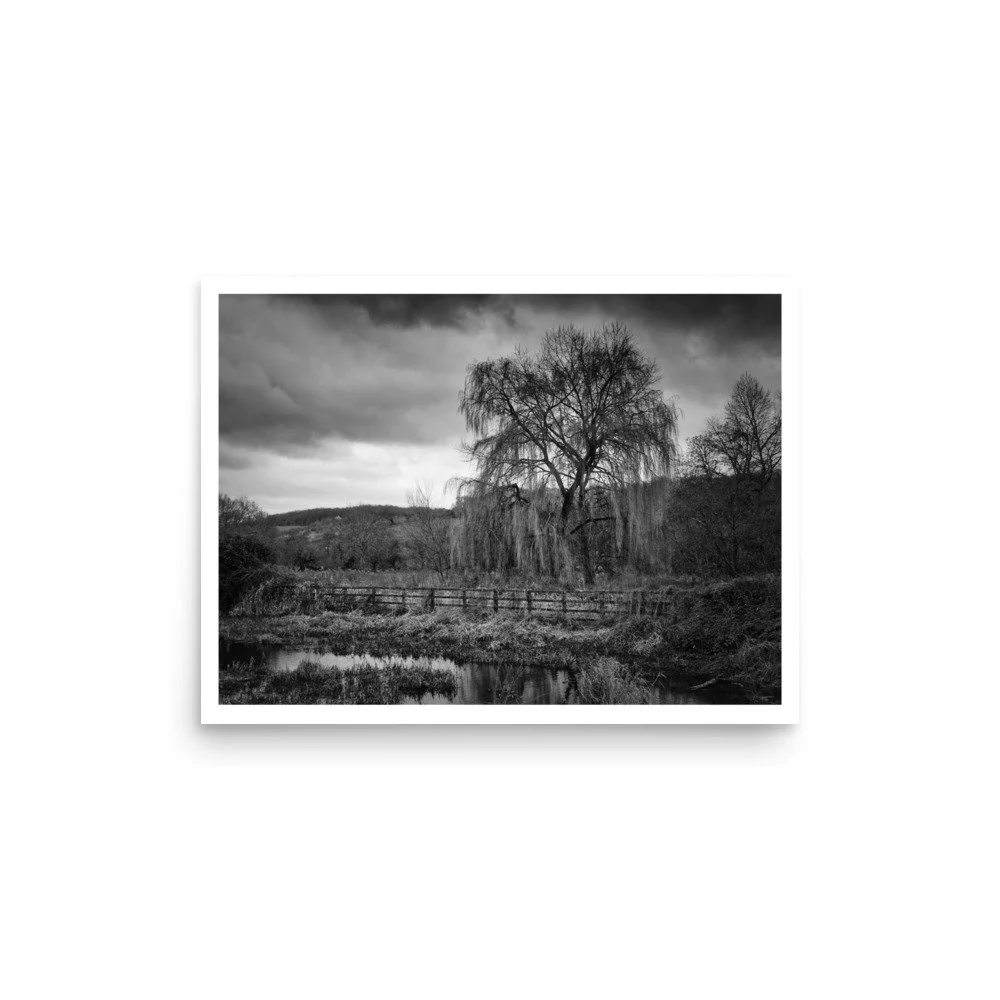 Chess Valley — River Chess, Chiltern Hills – B&W Art Print