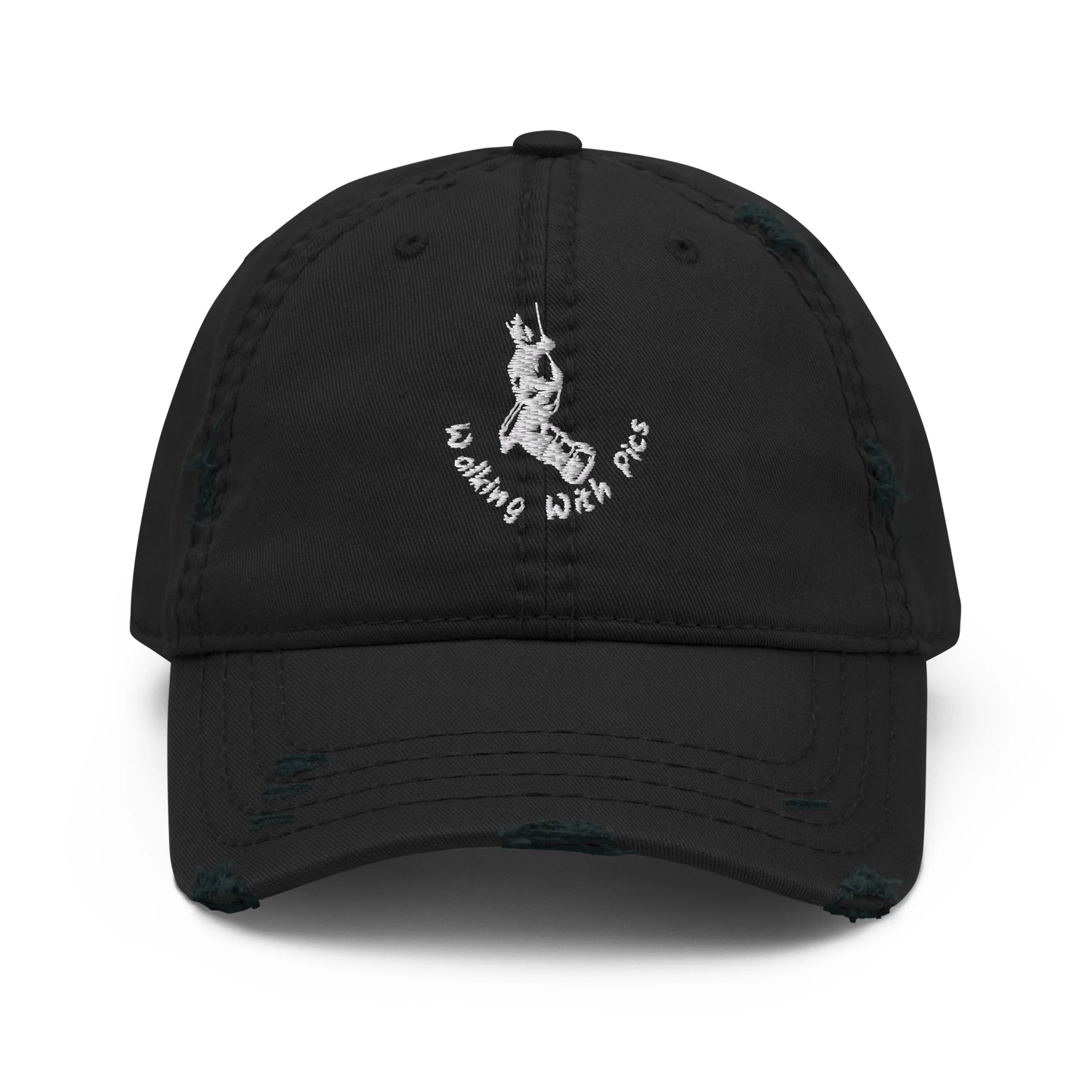 Distressed Dad Cap (Black)