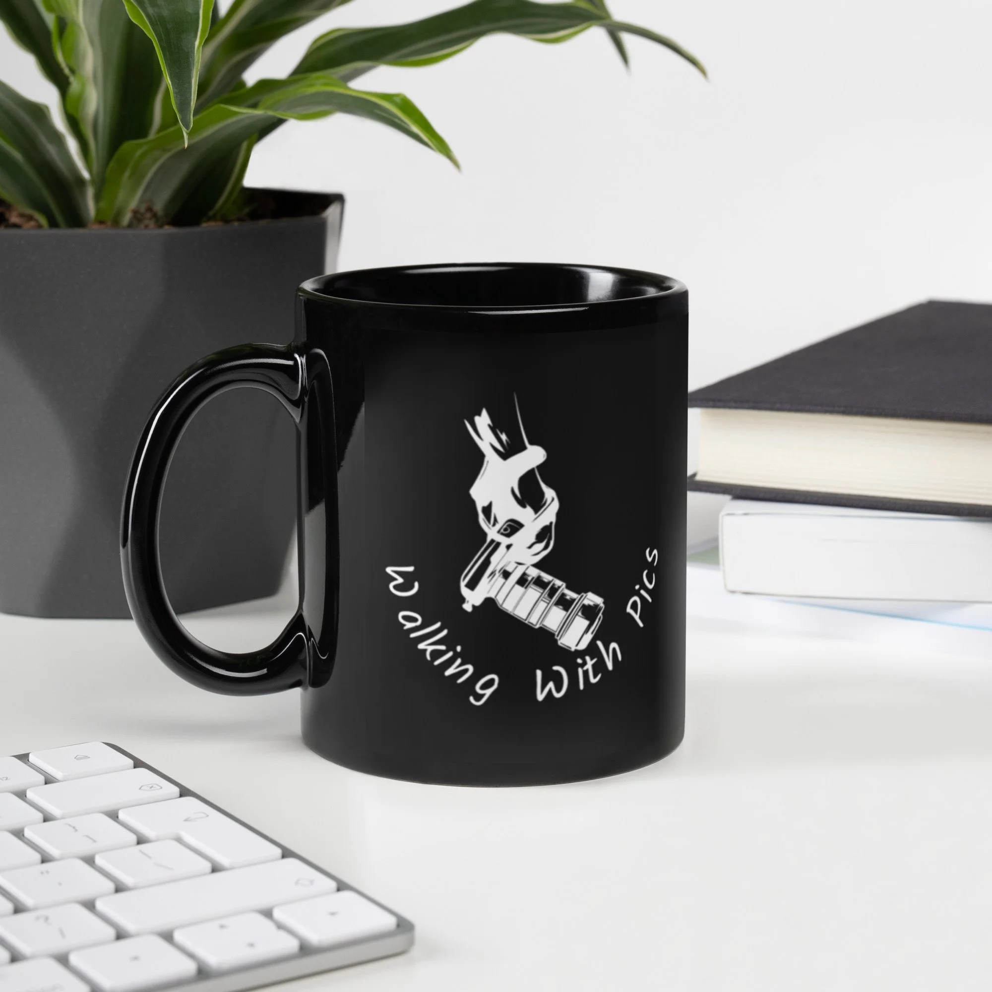 Walking With Pics - Black Glossy Mug