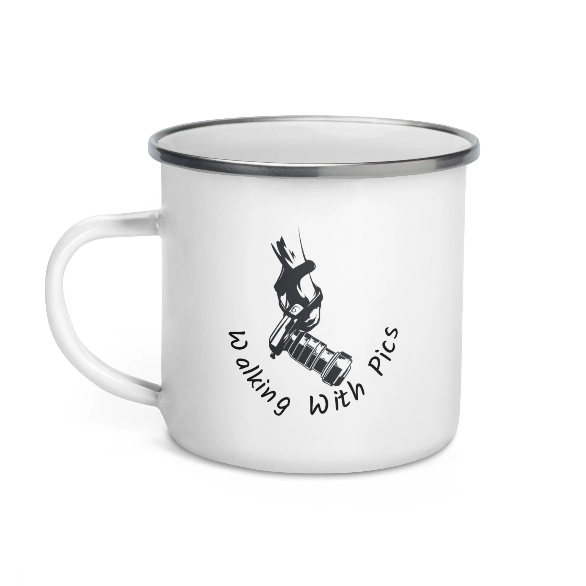 Walking With Pics - Enamel Camping Mug