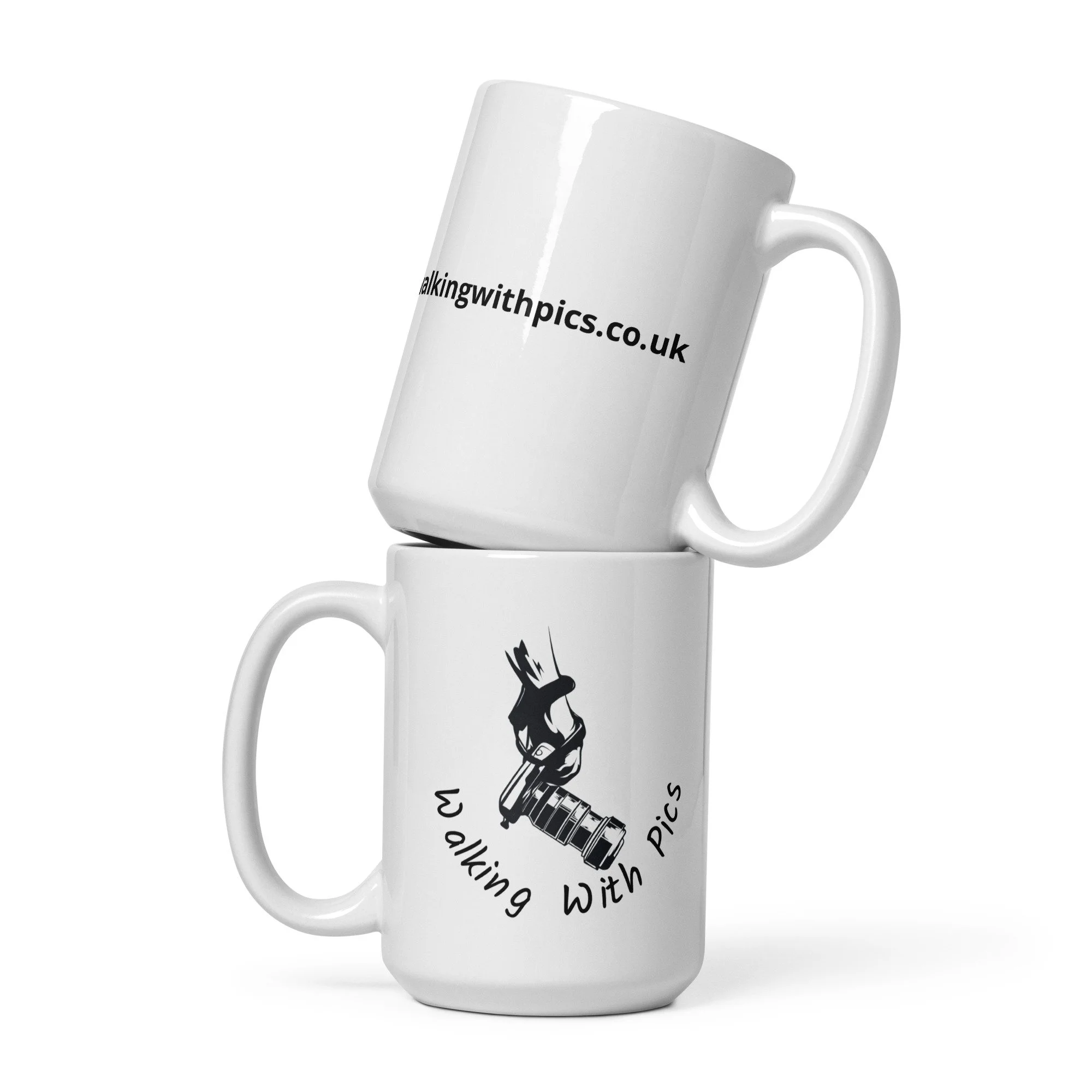 Walking With Pics - White Glossy Mug