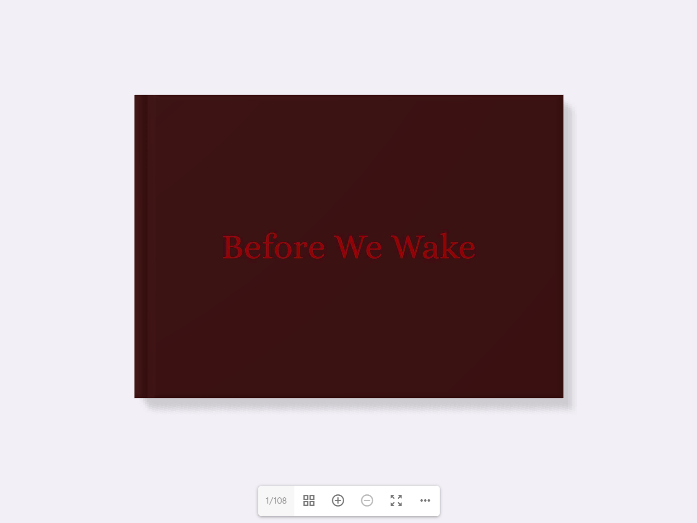Before We Wake photobook cover