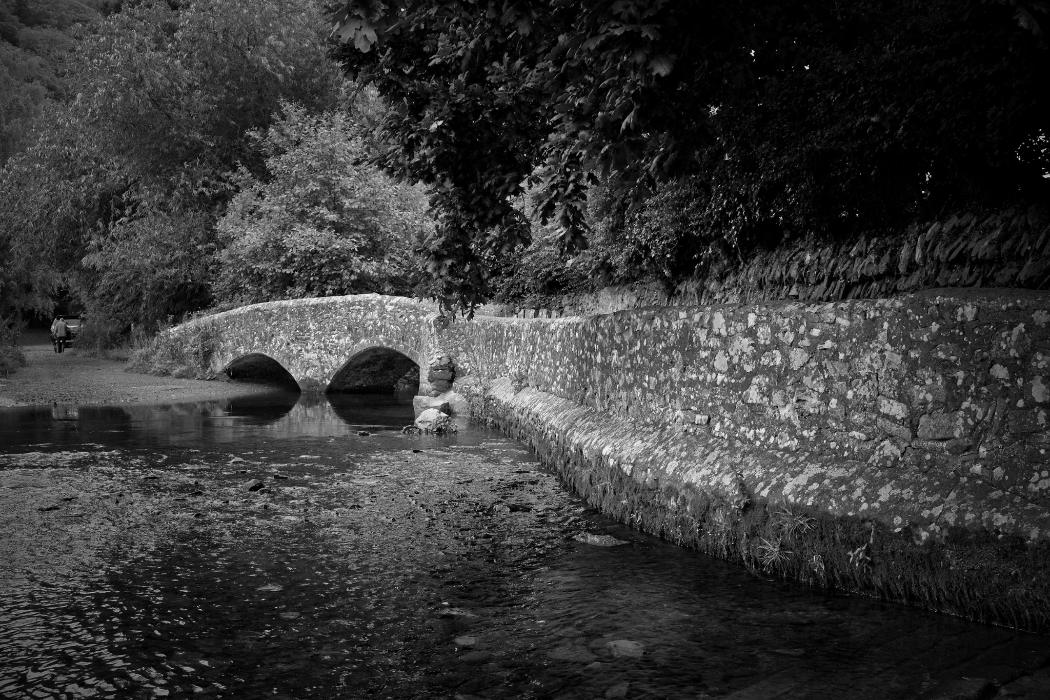 Brick bridge beside a canal towpath
