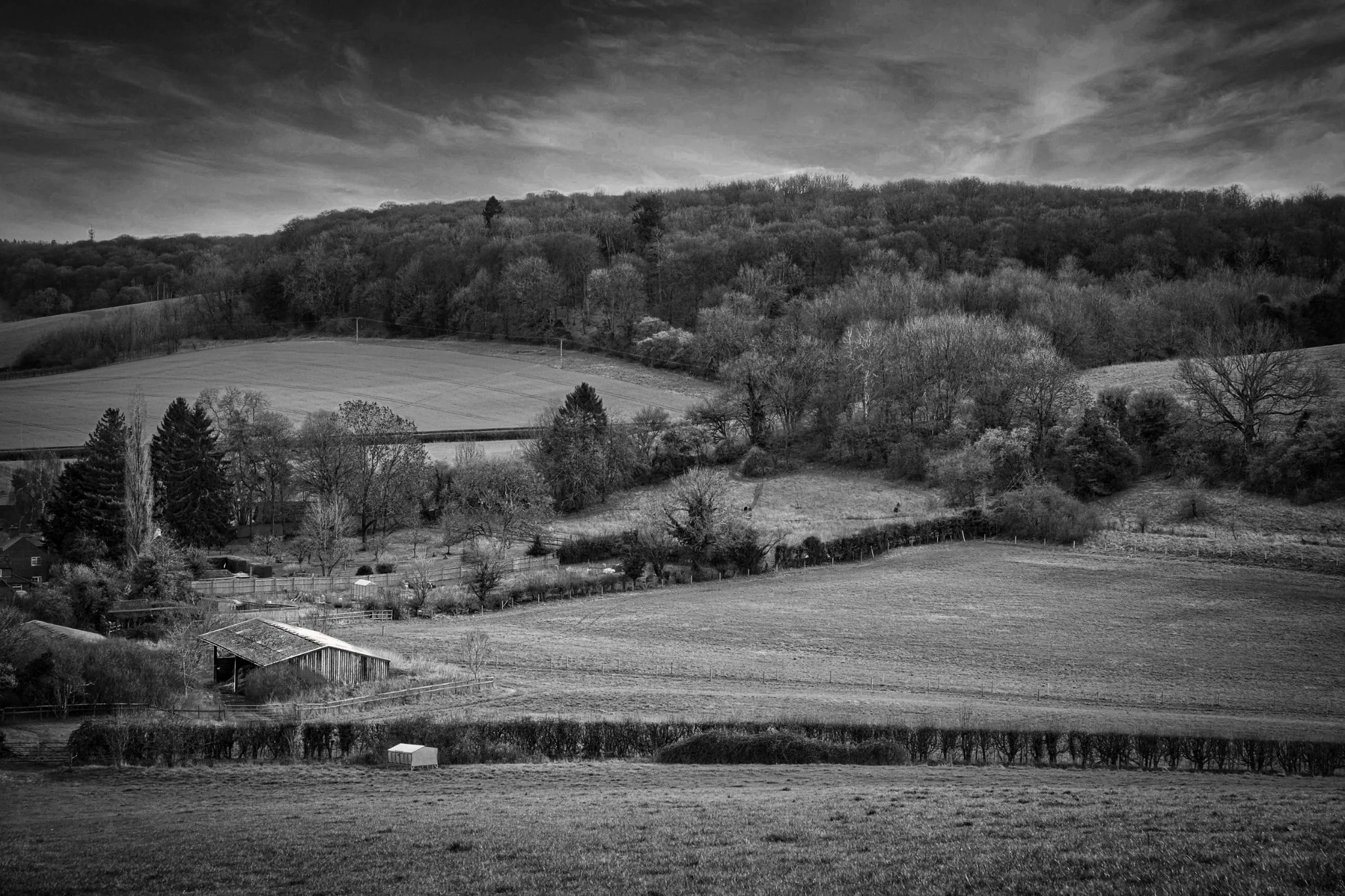 Rolling Chiltern Hills farmland and woodland