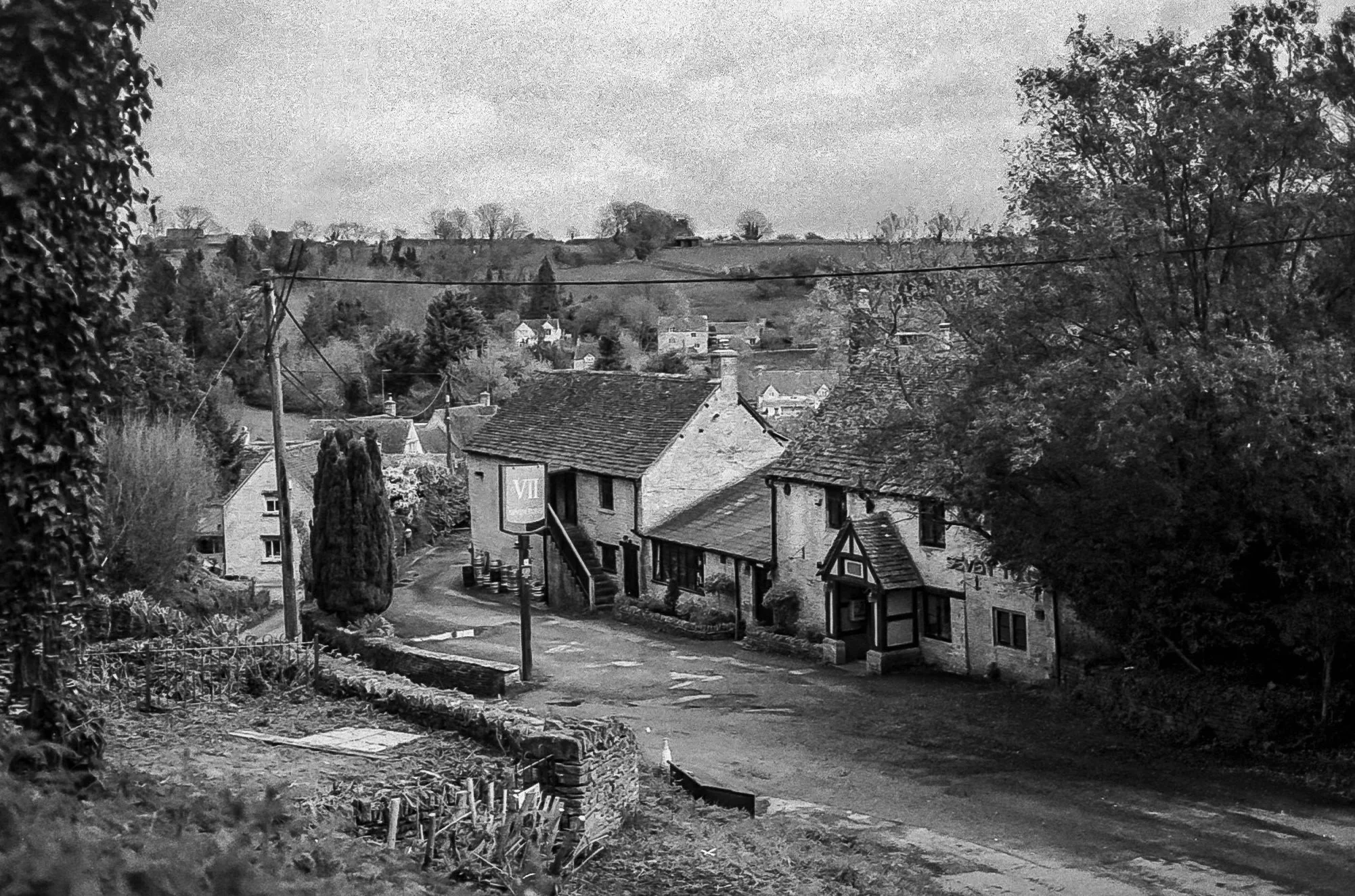 View across Chedworth village in the Cotswolds