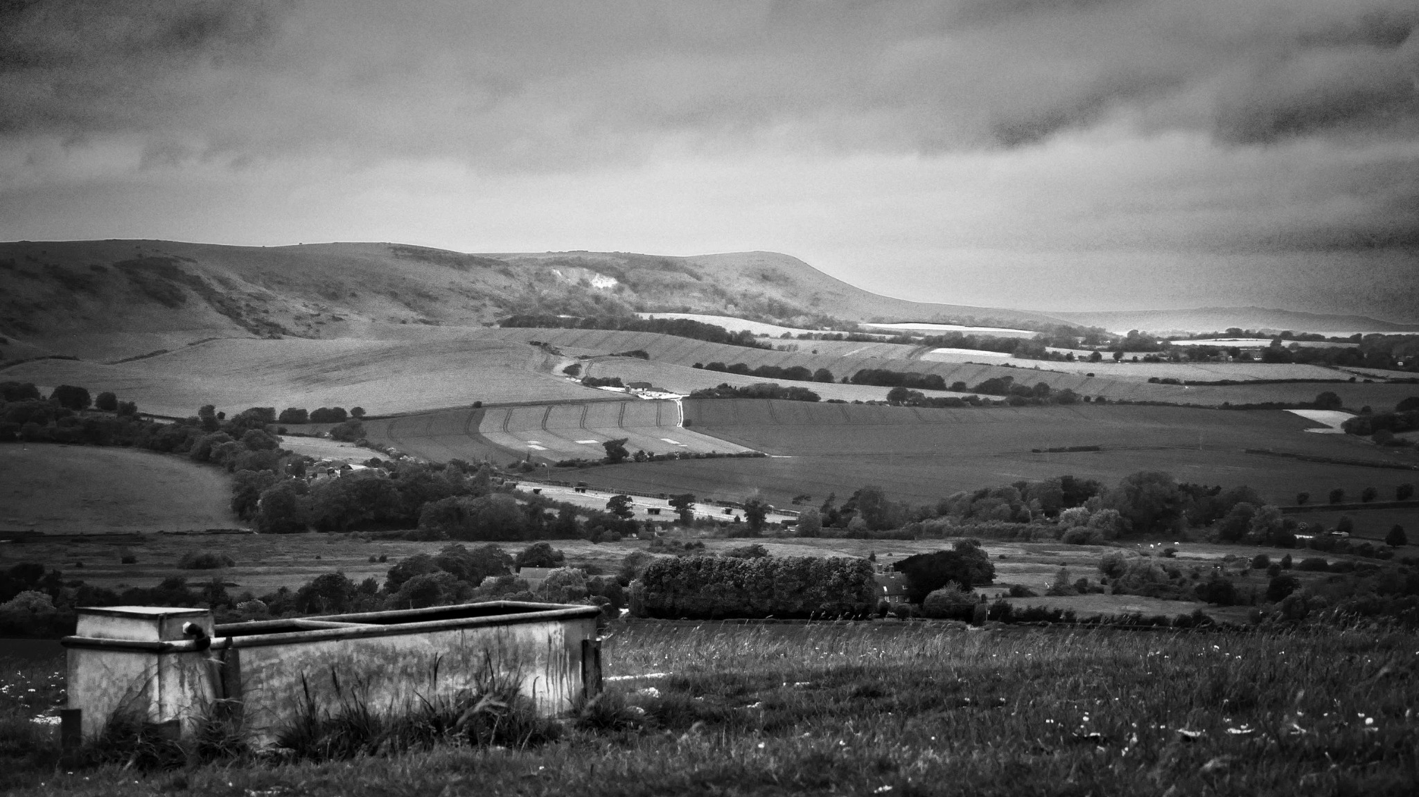 Cattle trough overlooking the Downs