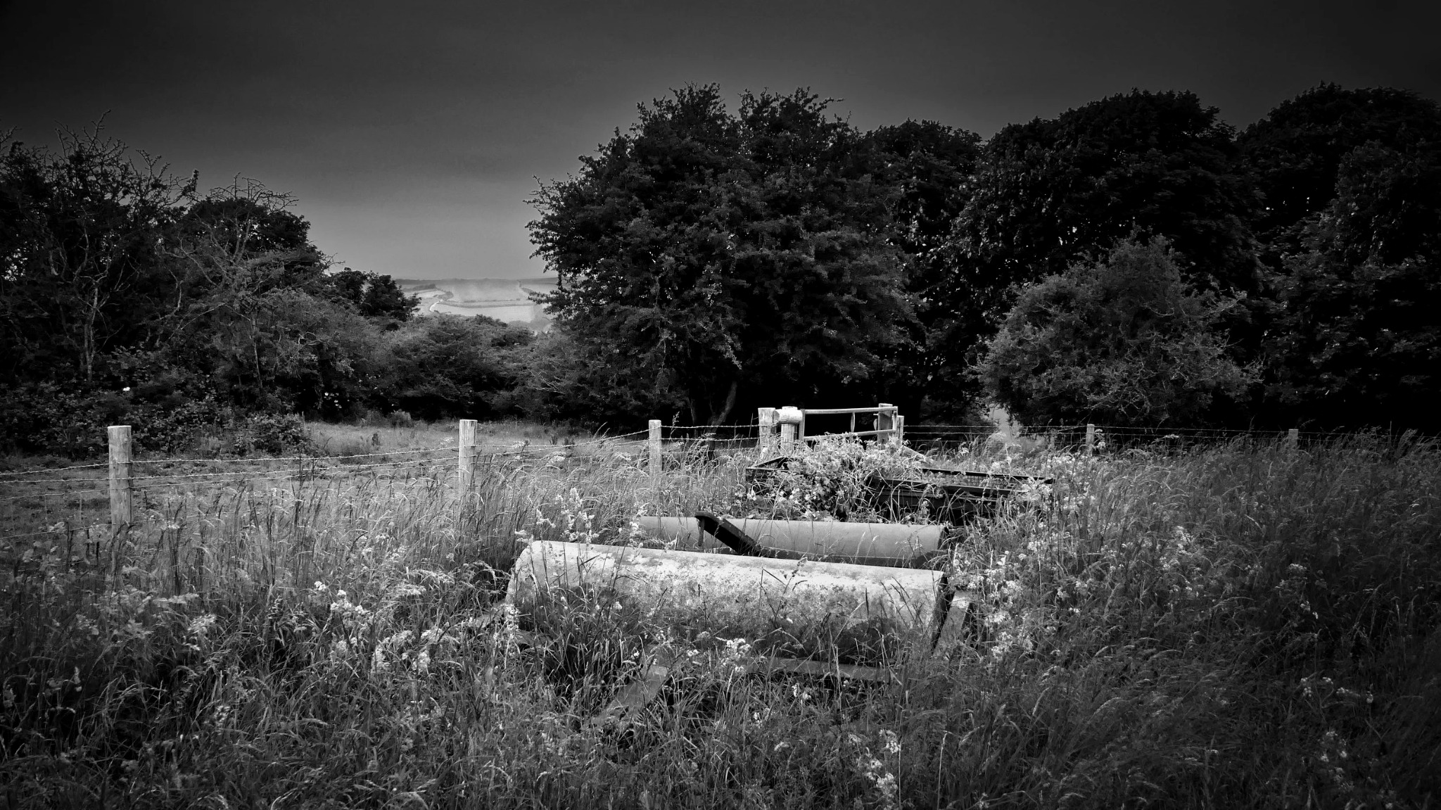 Farm rollers and meadow in the South Downs
