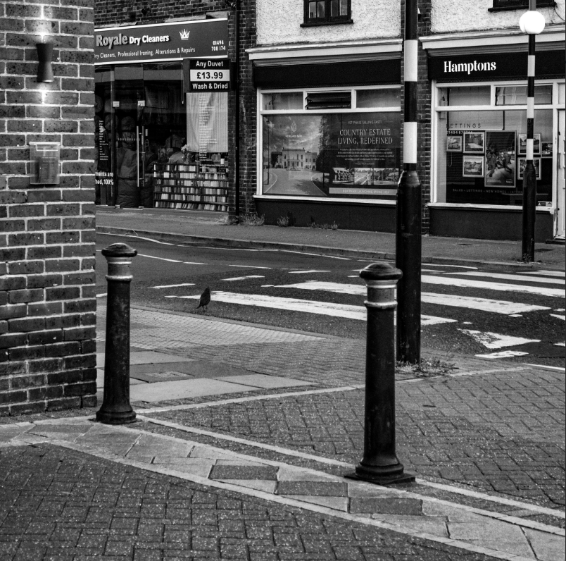 Empty high street before dawn